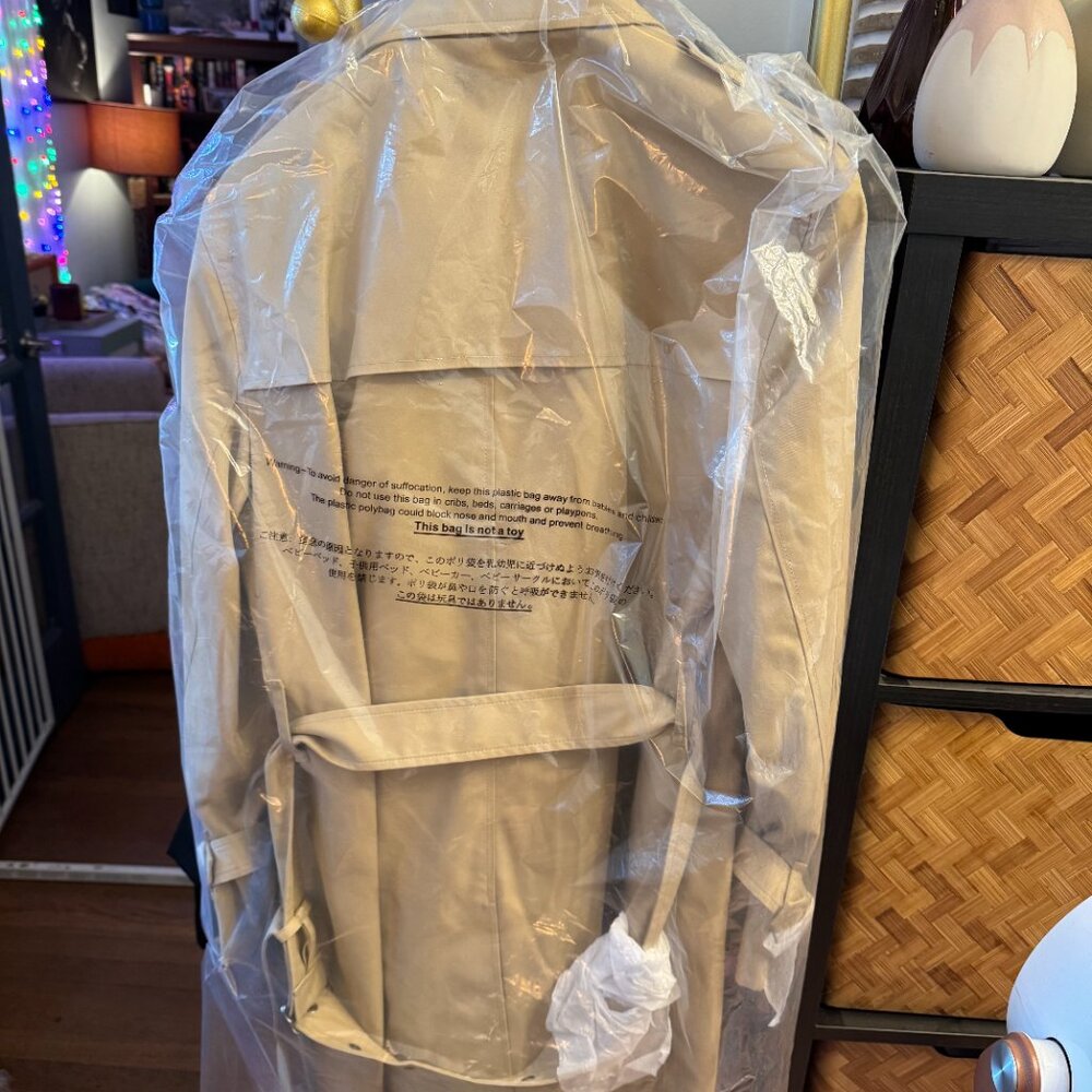Coach Solid Mid Trench Coat NWT Khaki - Picture 7 of 7